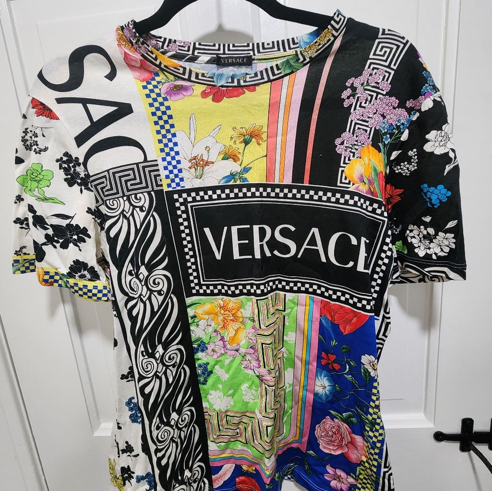 Versace Black and White Short Sleeve Tee